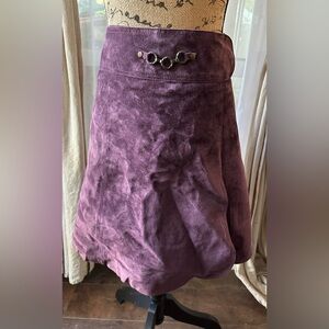 Benetton Vintage 1990's United Colors of Benetton China Plum Leather Wrap Skirt